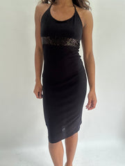 wedding guest drop | taille: S · couleur: noir · matière: résille · article: robe · détails: surcouche + longueur midi