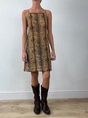 GIRLBAND DROP | medium brown tiger print dress