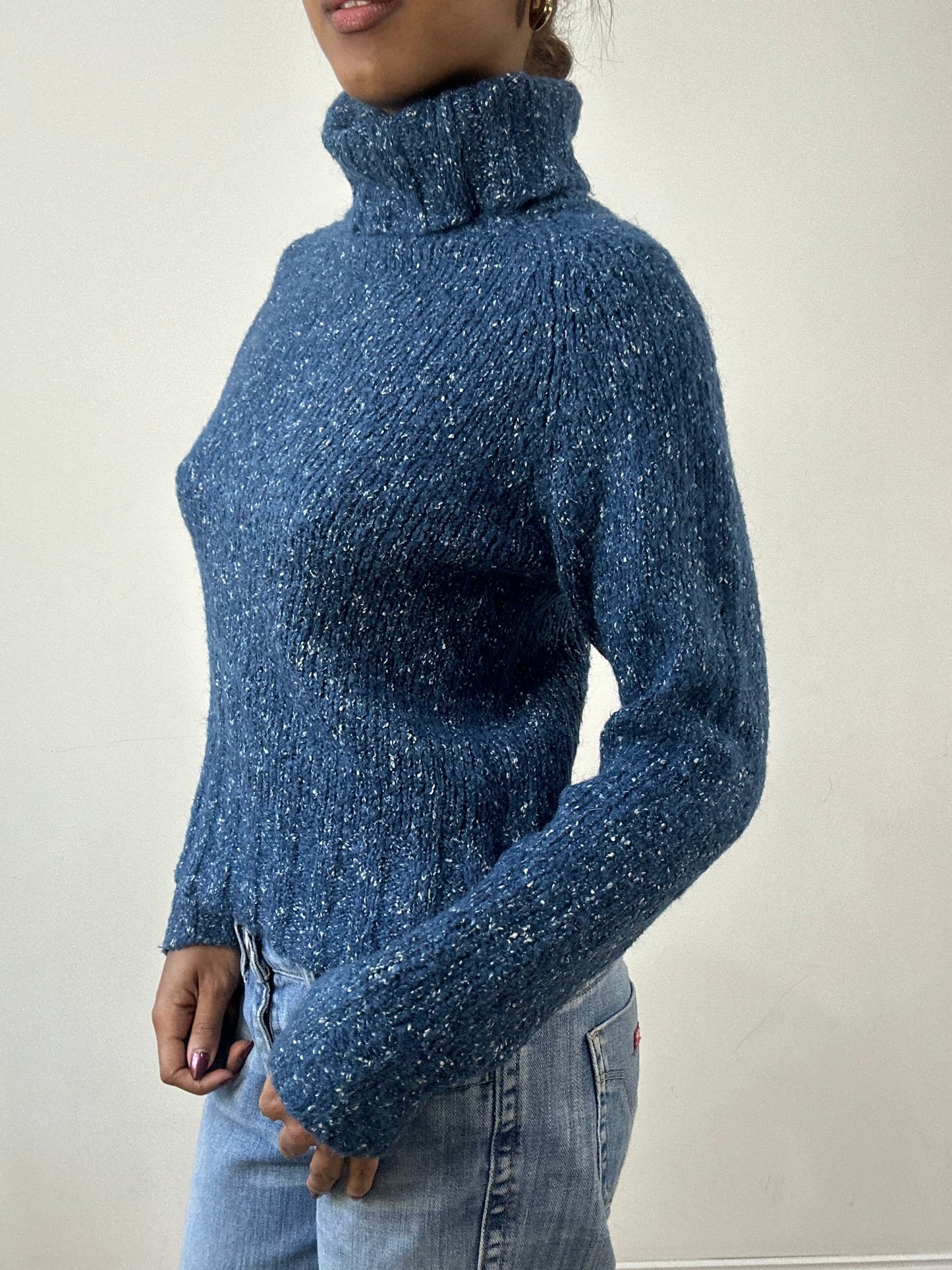 winter edit | small blue knit turtleneck jumper