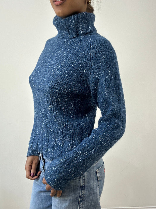 winter edit | small blue knit turtleneck jumper