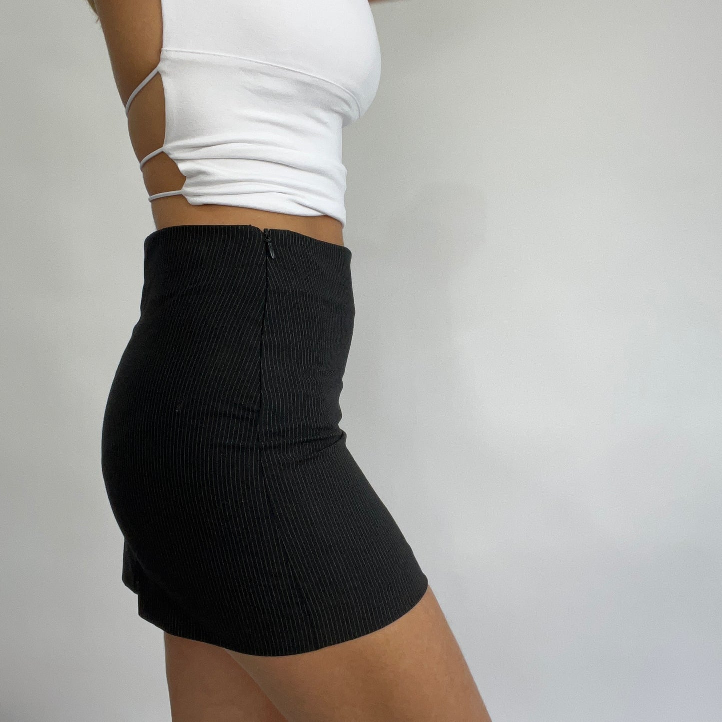 #12 SAMPLE SALE | size small lola skirt in pinstripe black