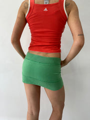 athleisure edit | small green patchwork jersey mini skirt