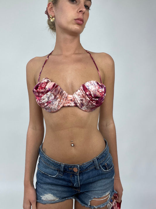 💻 COCONUT GIRL DROP | small pink and purple bikini with ruching detail