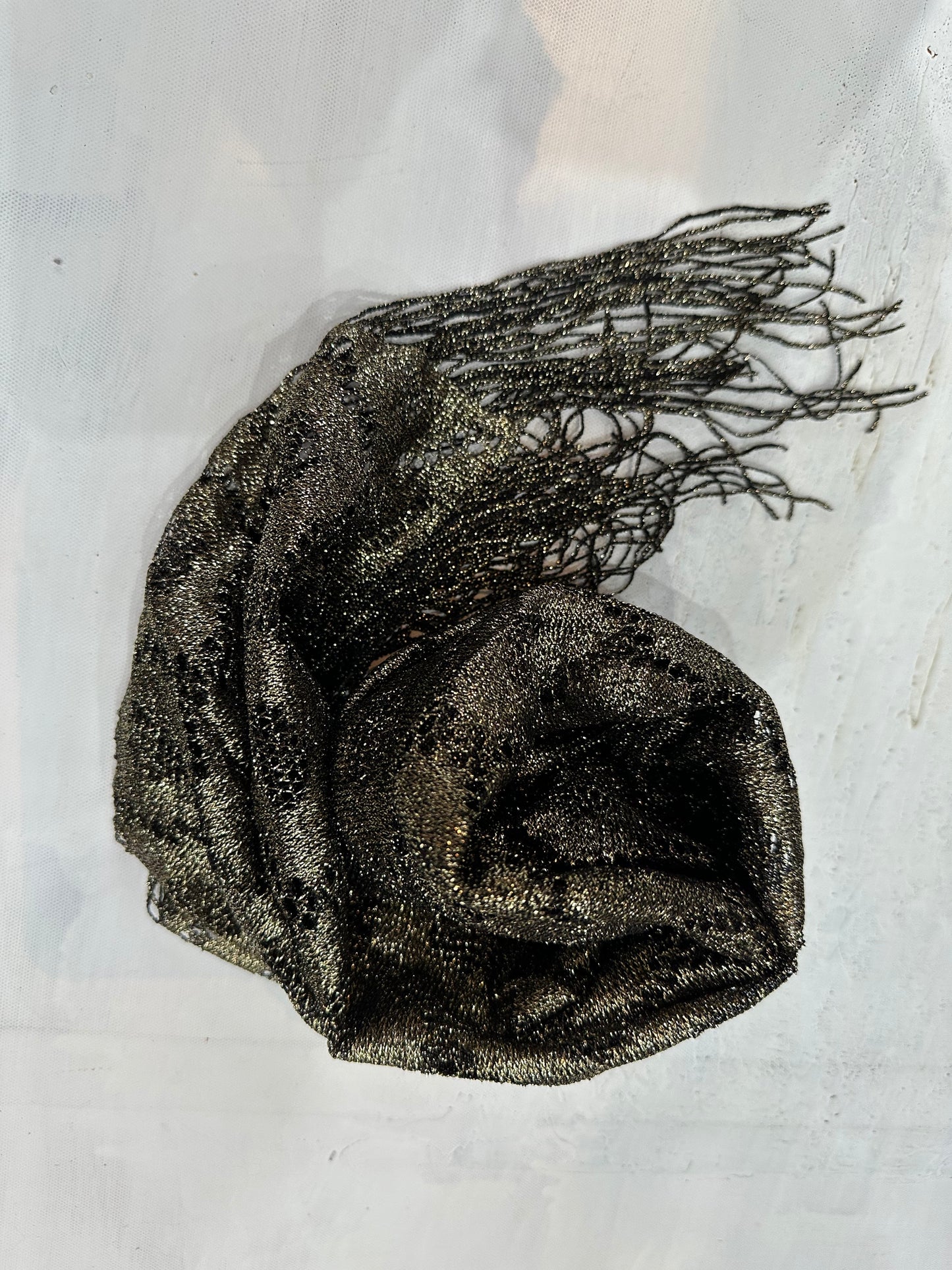 vintage edit thirty-four | black and gold glitter tassel scarf