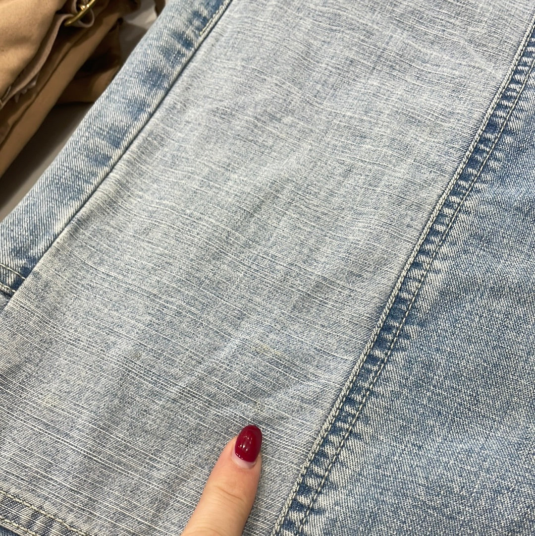 VINTAGE GEMS DROP | small light blue denim patchwork jeans