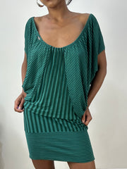 vintage edit: halloween | medium green killah striped batwing mini dress