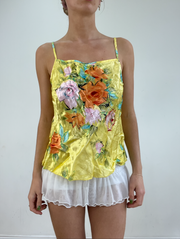 💻‼️ yellow floral satin style cami