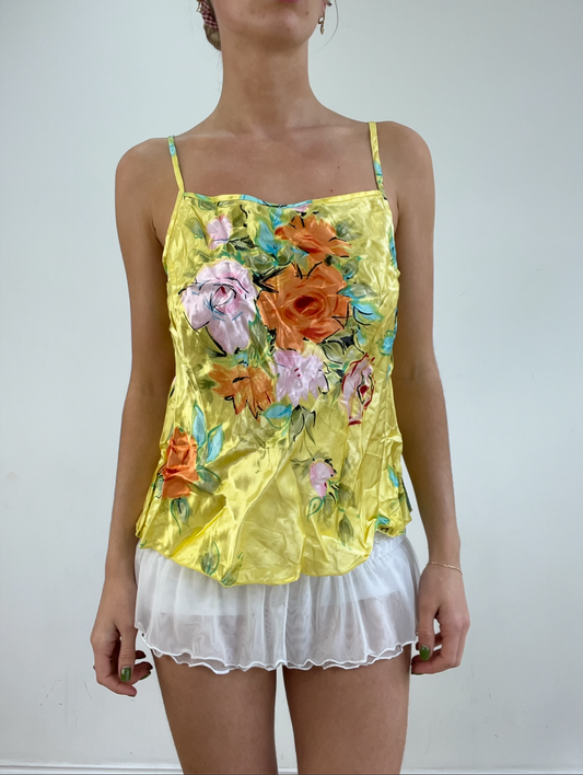 💻‼️ yellow floral satin style cami