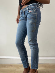 vintage edit: festival | O pequeno denim azul diesel Jins com detalhes de embriaguez
