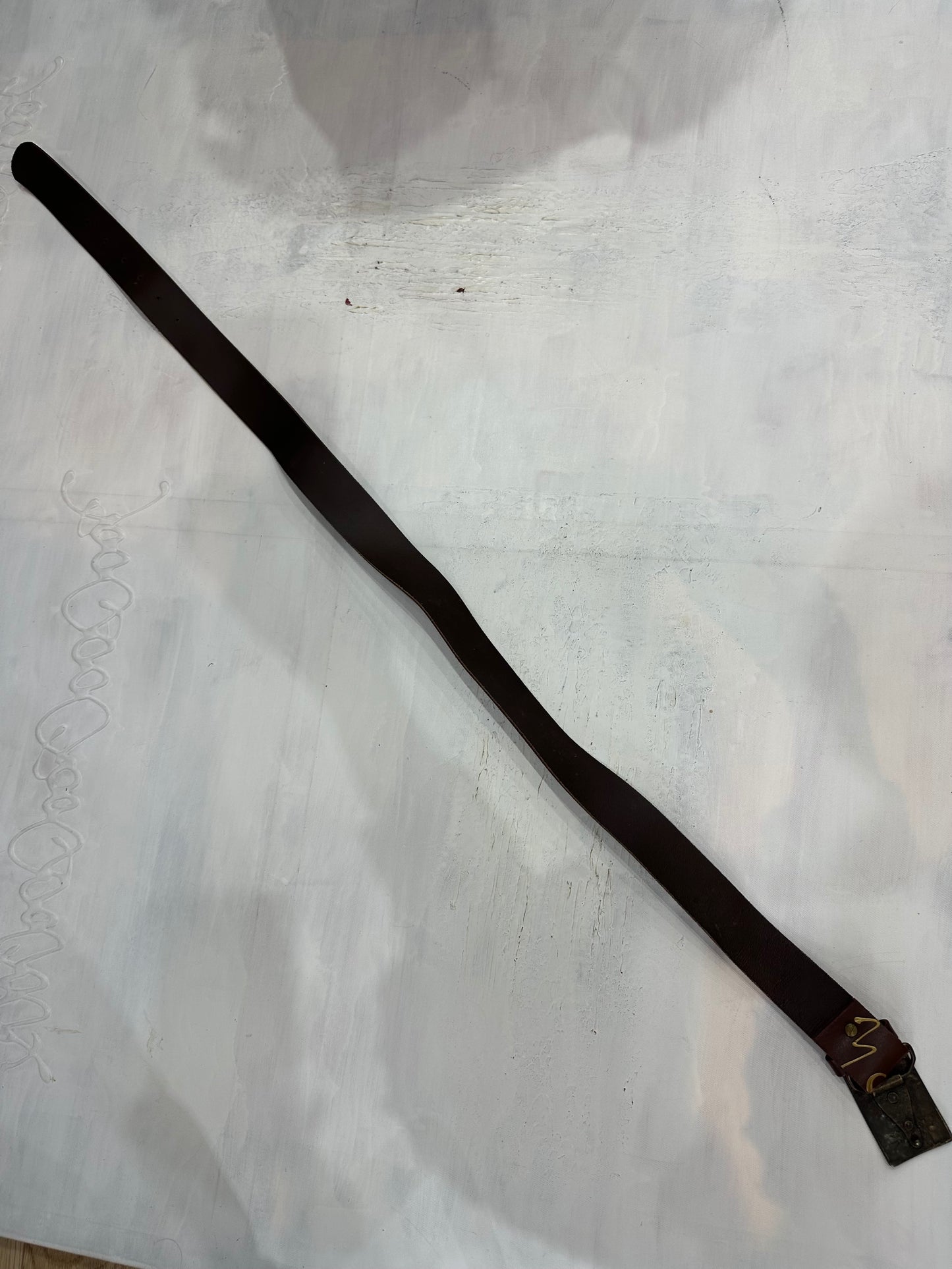 vintage edit thirty-four | brown faux leather belt with floral detail