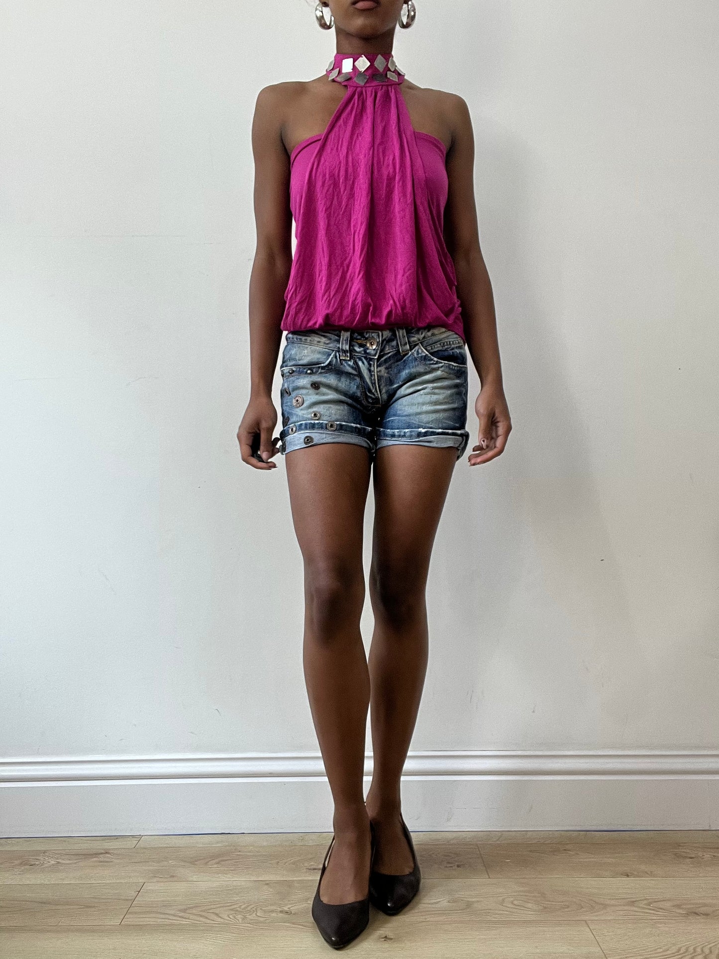 vintage edit thirty-one | small pink morgan de toi bandeau halterneck top