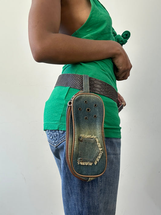 BEST PICKS | blue denim distressed belt bag