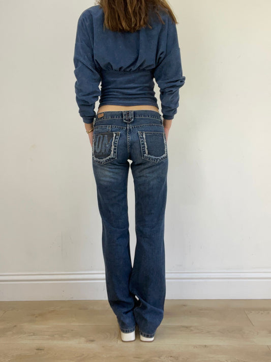 vintage edit seventeen | extra small dark wash denim blue jeans