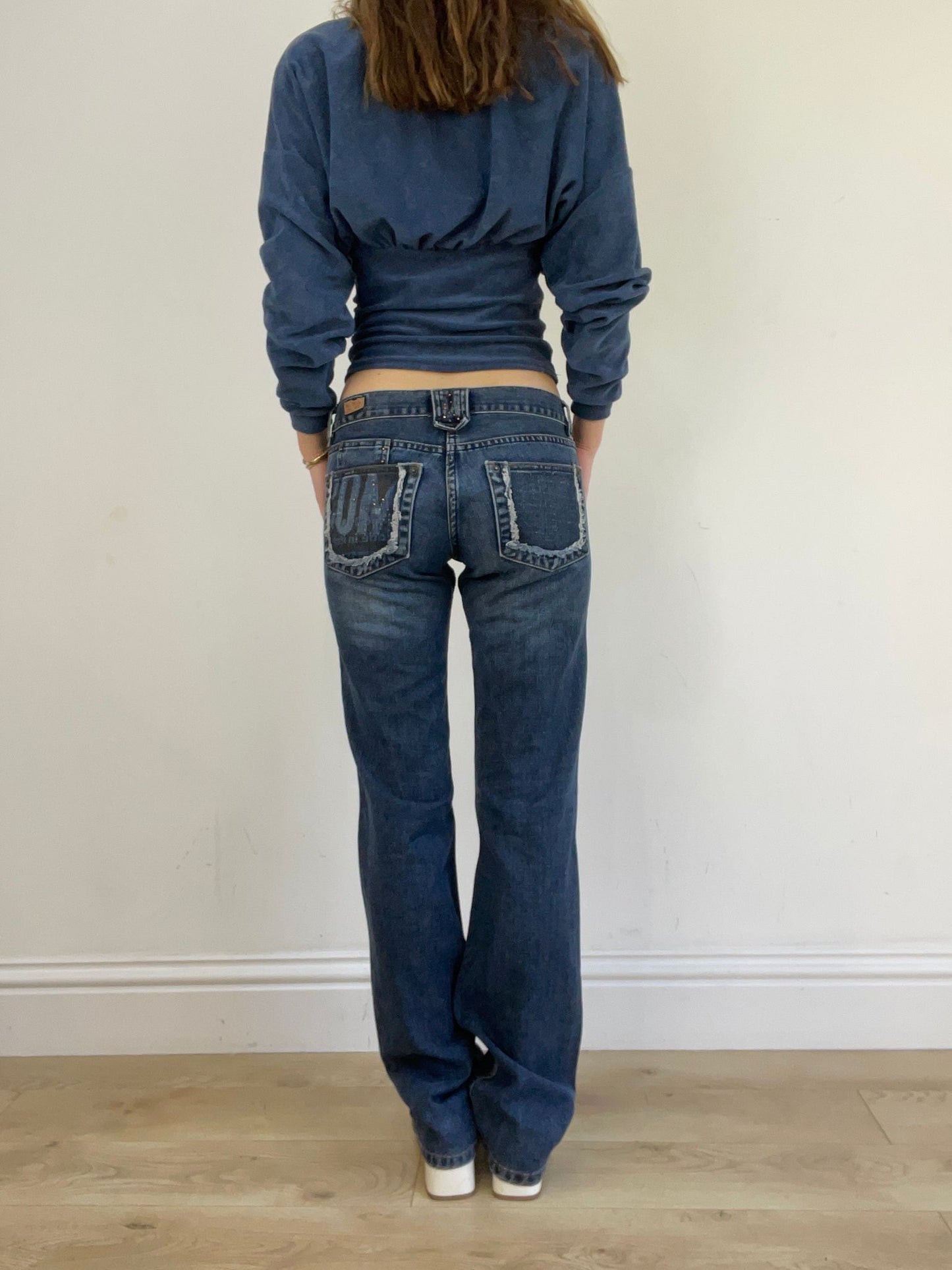 vintage edit seventeen | extra small dark wash denim blue jeans