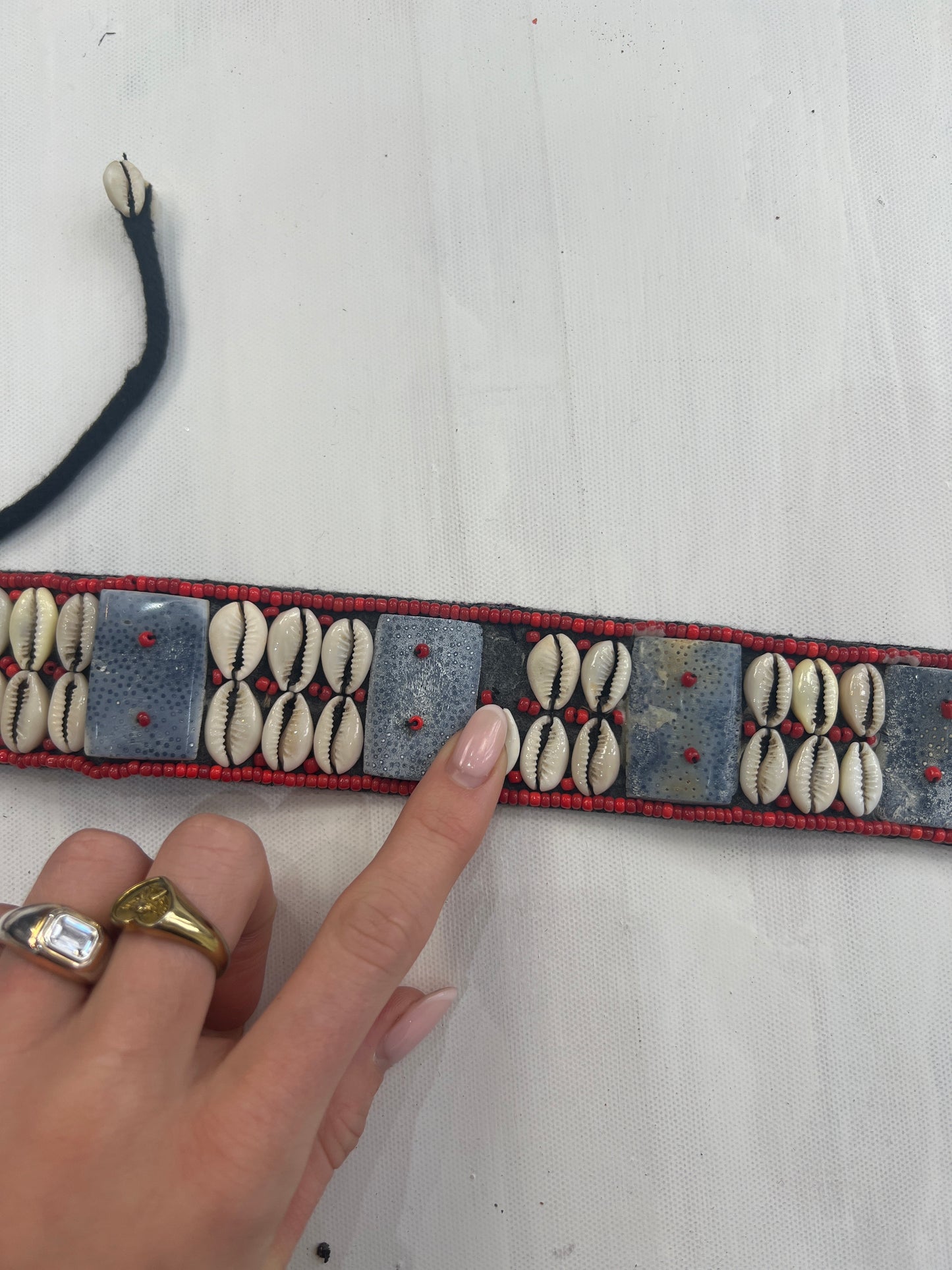 🐚#46 red and blue shell belt
