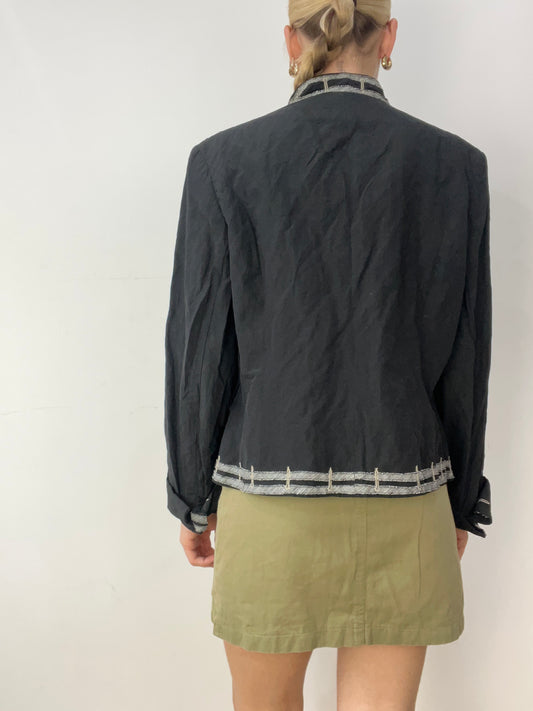 vintage edit thirty | medium black jacket with silver button details