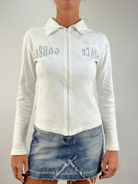 vintage edit fourteen | small white and silver dolce and gabbana zip up jumper