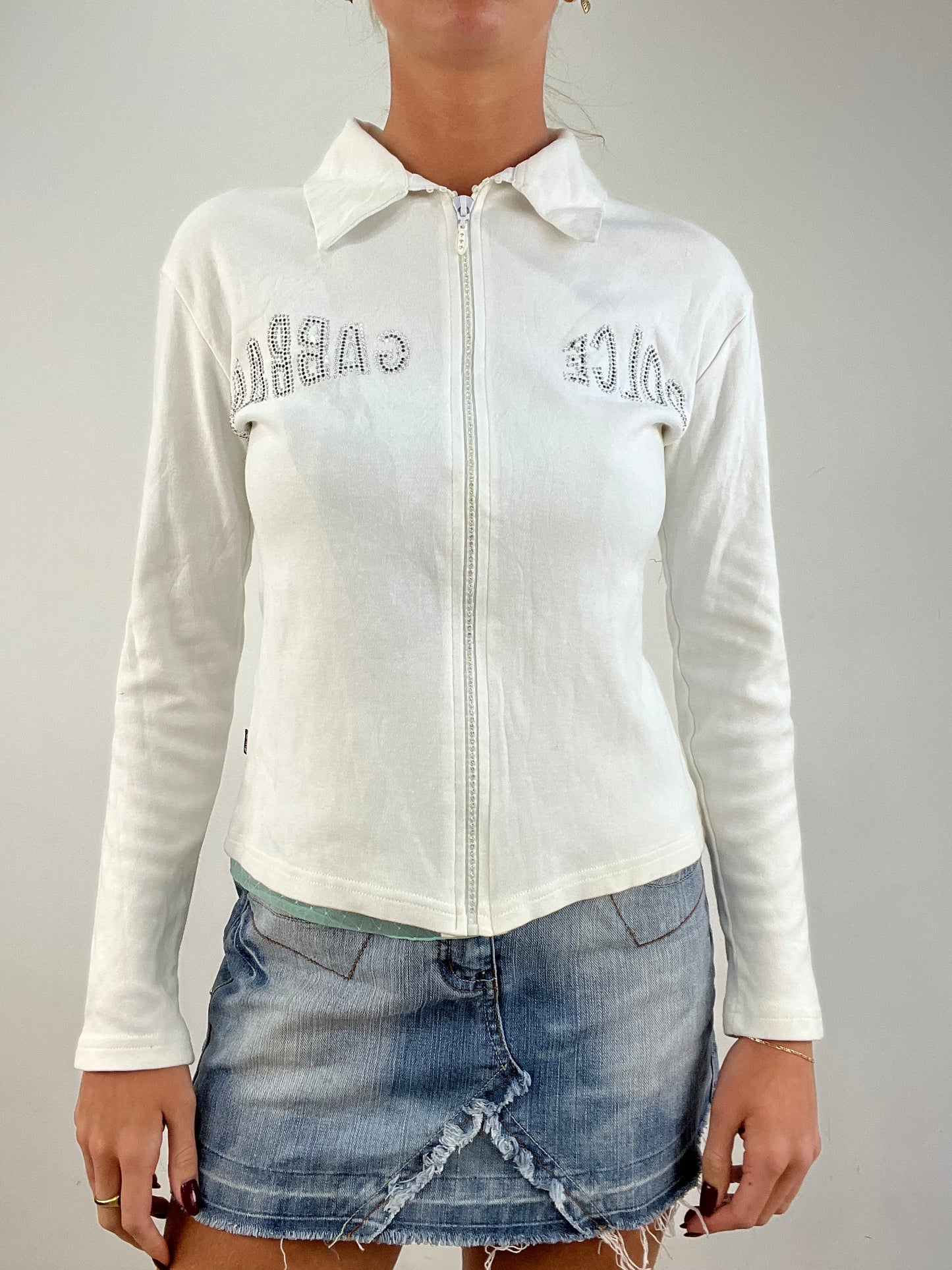 vintage edit fourteen | small white and silver dolce and gabbana zip up jumper
