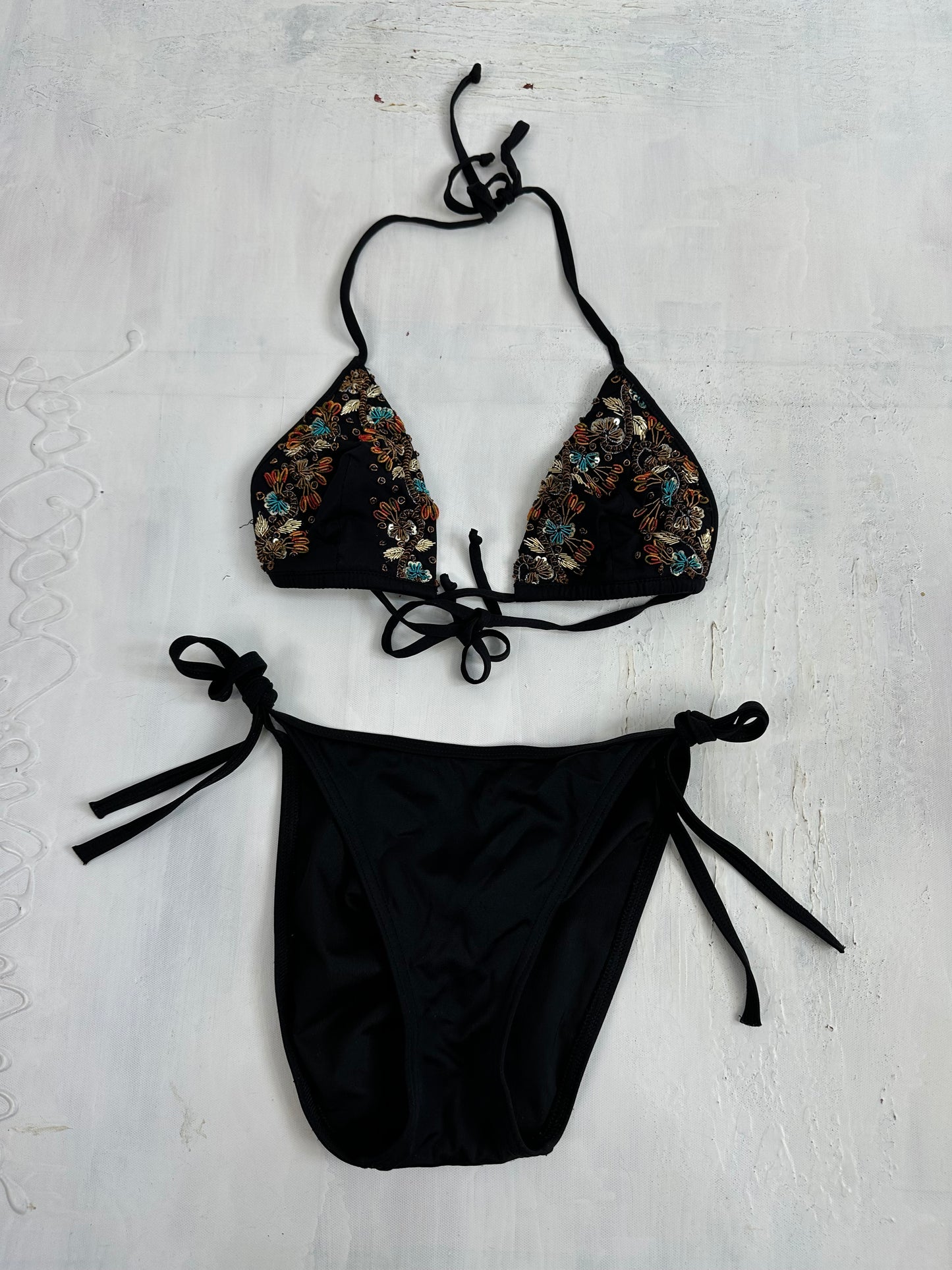 BEST PICKS | extra small black rhinestone bikini set