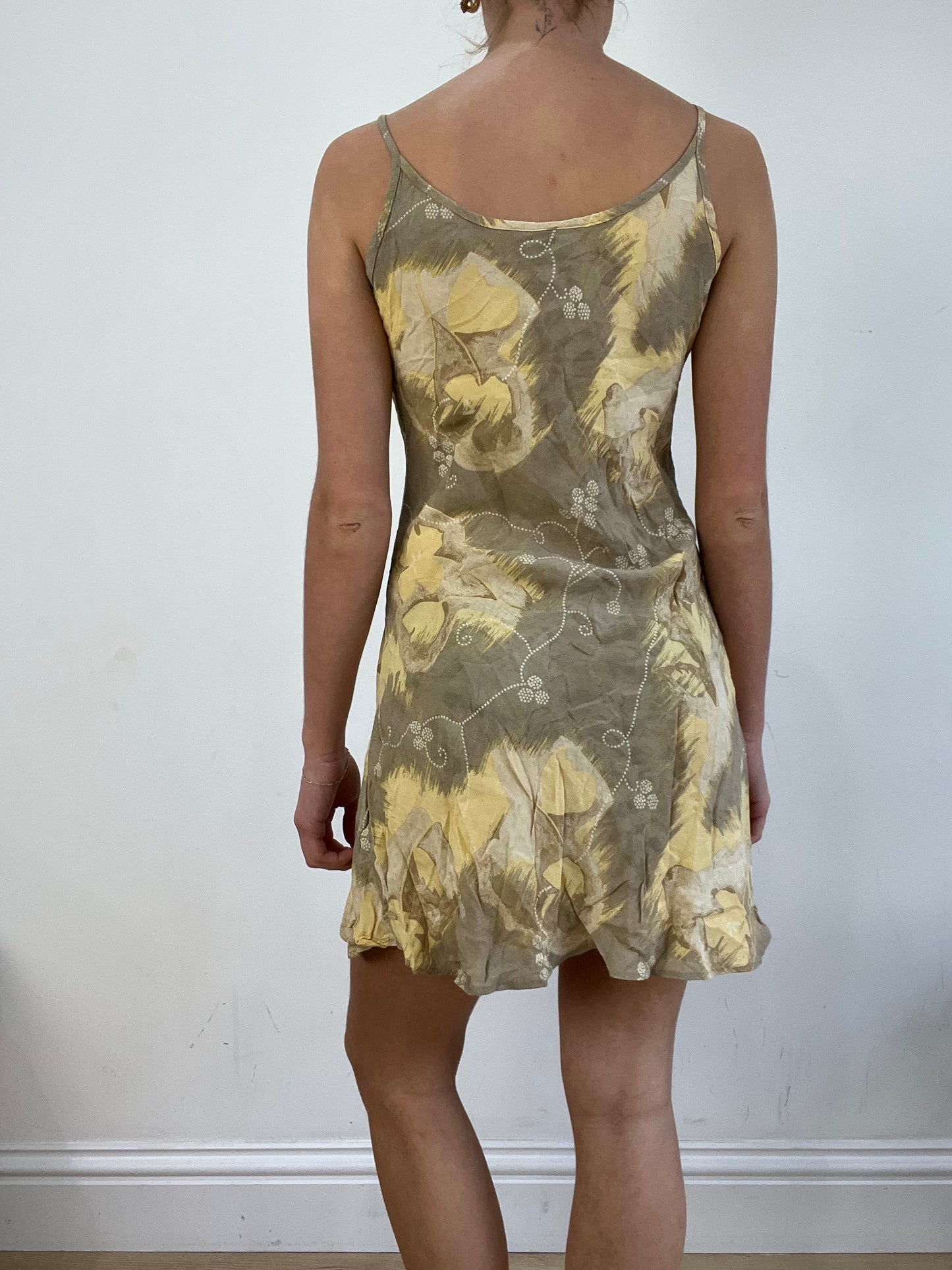 BEST PICKS | medium yellow and beige abstract print dress