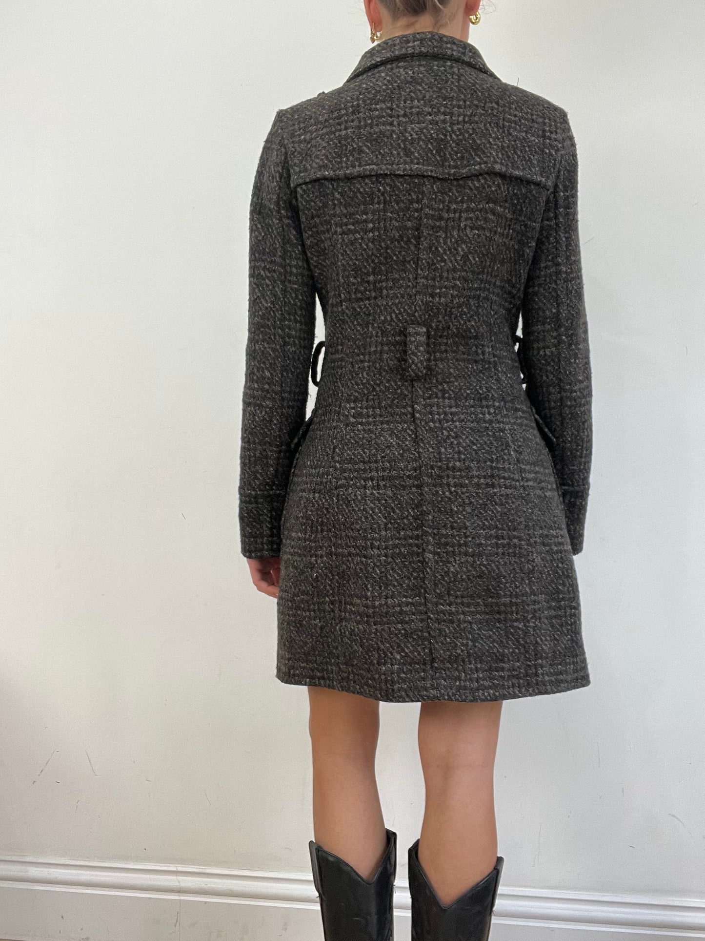 vintage edit eleven | medium brown plaid orsay jacket
