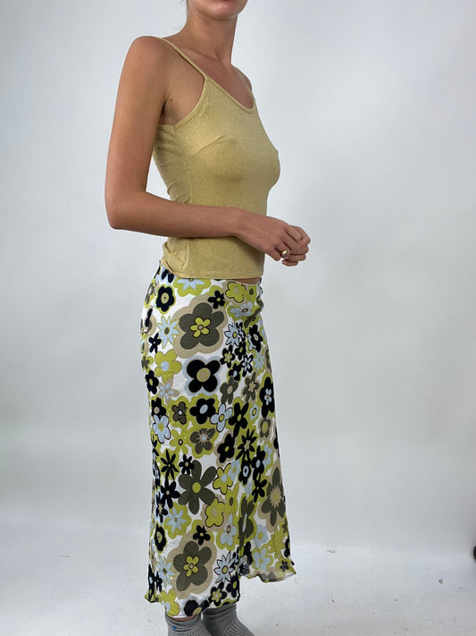 TAYLOR SWIFT DROP | medium green floral midi skirt