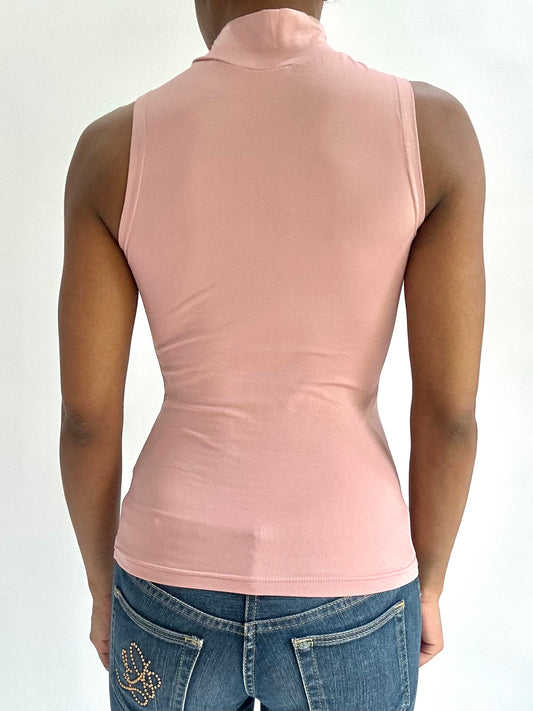 BEST PICKS | extra small pink sleeveless turtleneck top