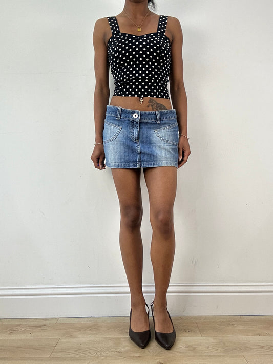 vintage edit twenty-one | small black and white polka dot top