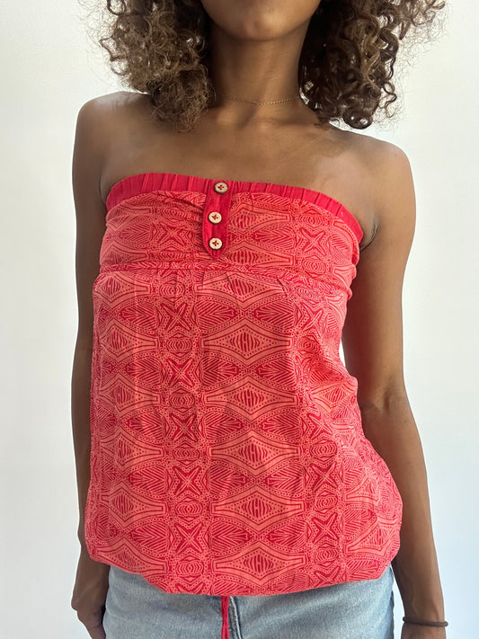 beach drop | small pink old bershka patterned bandeau top