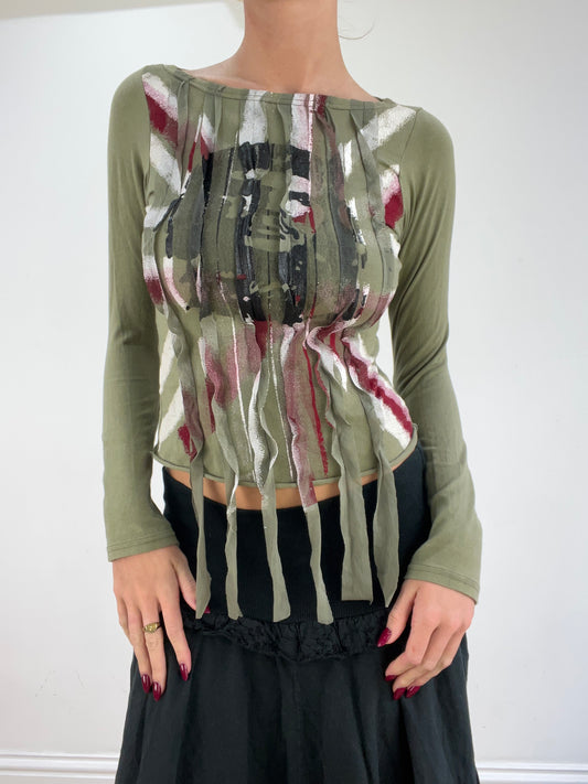 st patrick’s day | small green red and black che guevera graphic top