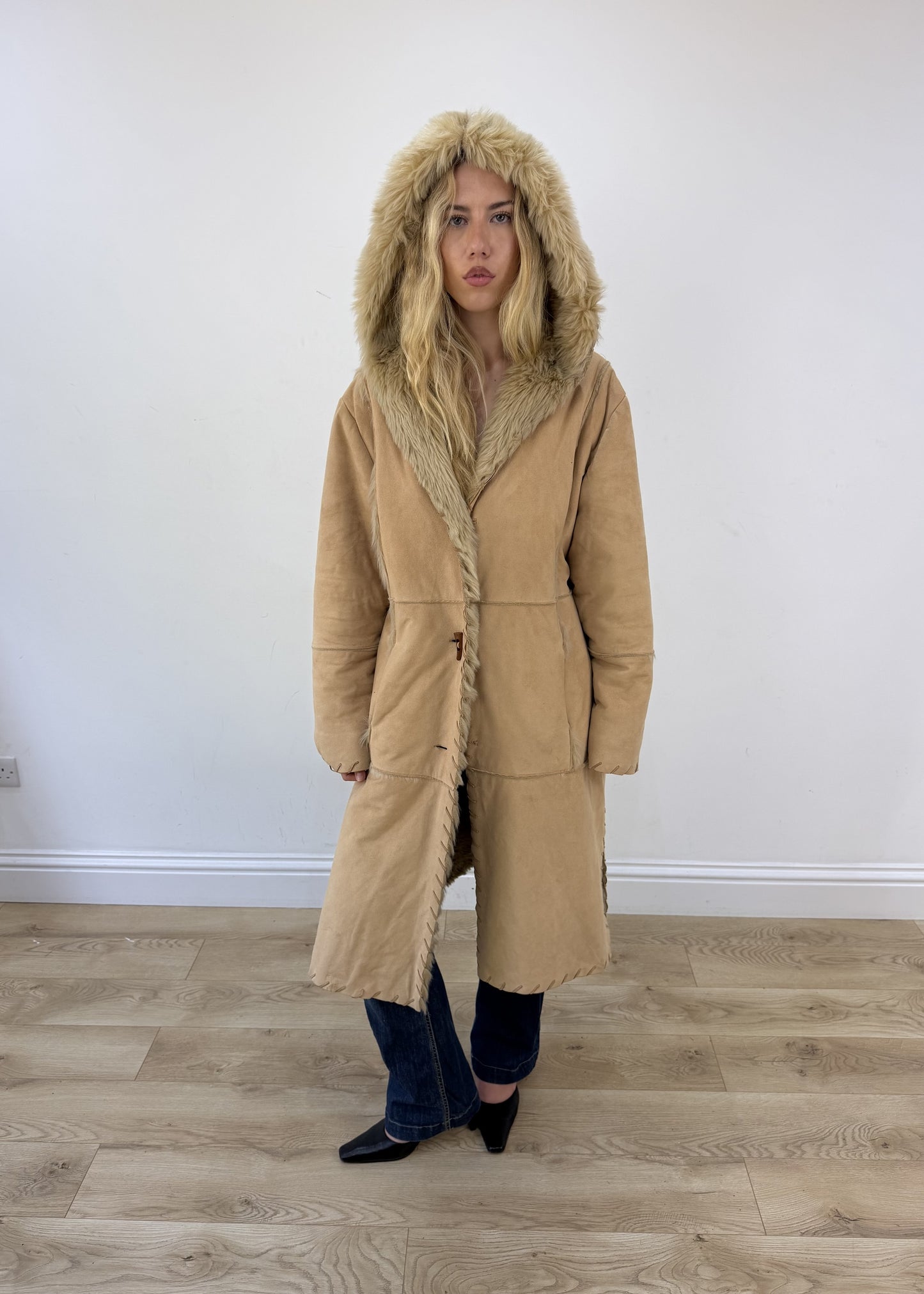 small tan afghan coat