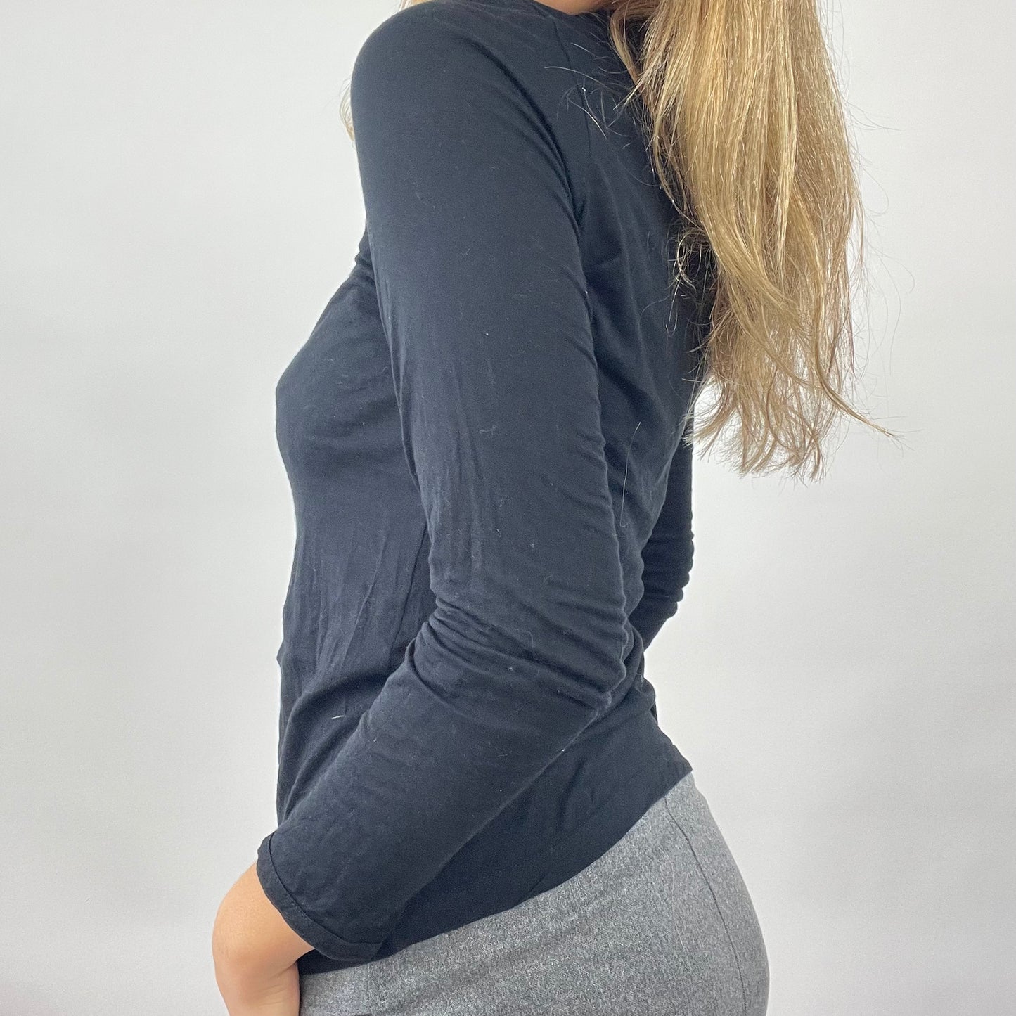 90s MINIMALISM DROP | XS black diesel tie front top