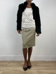 vintage edit: indie sleaze | small green faux fur shrug jacket