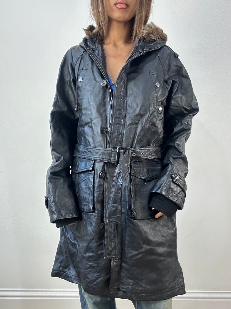 BEST PICKS | small black leather trench coat