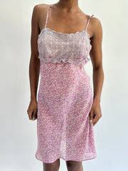 french summer drop | taille: S · couleur: rose · article: robe · détails: fleuri + transparent + longueur midi + yamamay