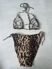 sailor drop | Pequeno leopardo de cor preta set de bikini