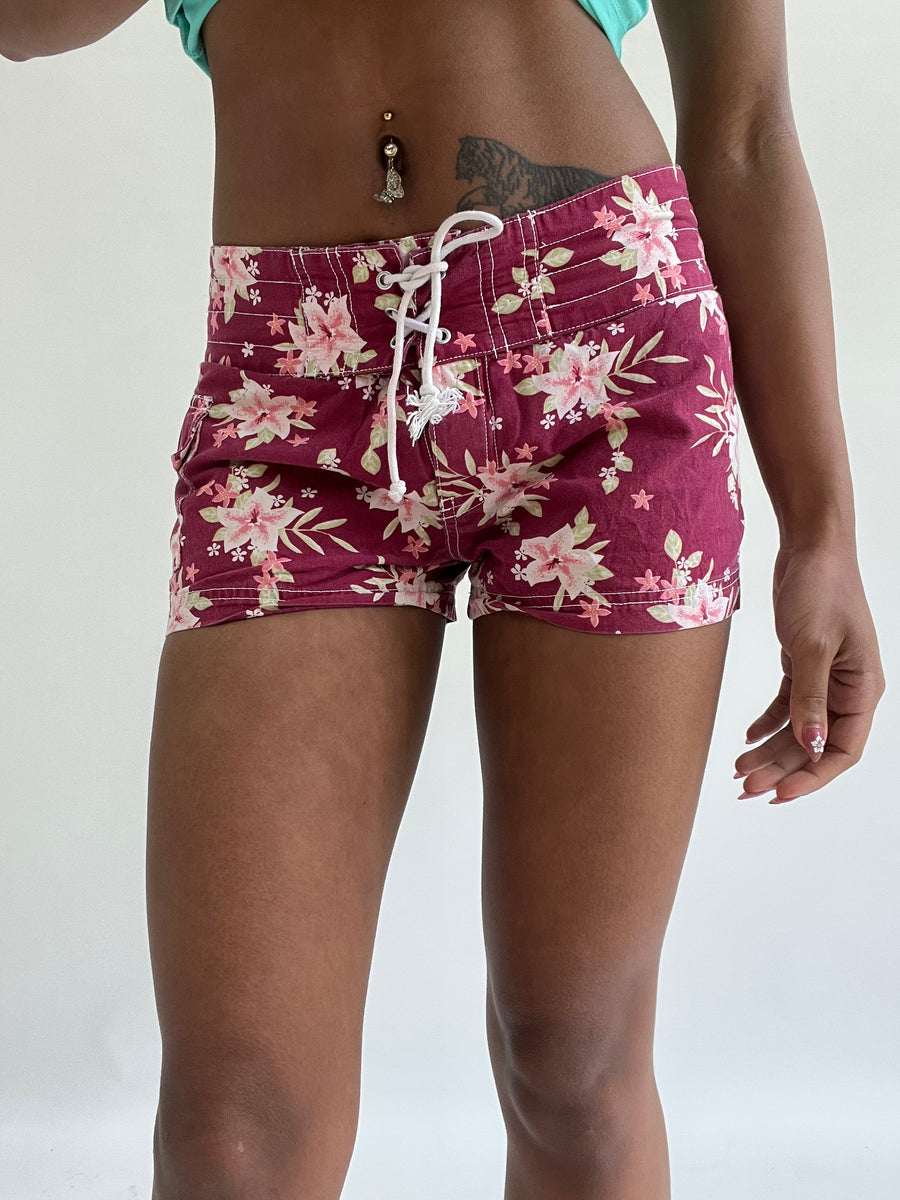 💚zara larsson drop | Pequeno rosa floral desenho mini cortes