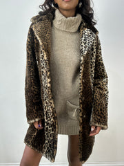 BEST PICKS | small brown faux fur leopard print coat
