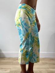 spring edit | extra small blue floral cropped capri trousers