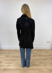 medium black save the queen jacket