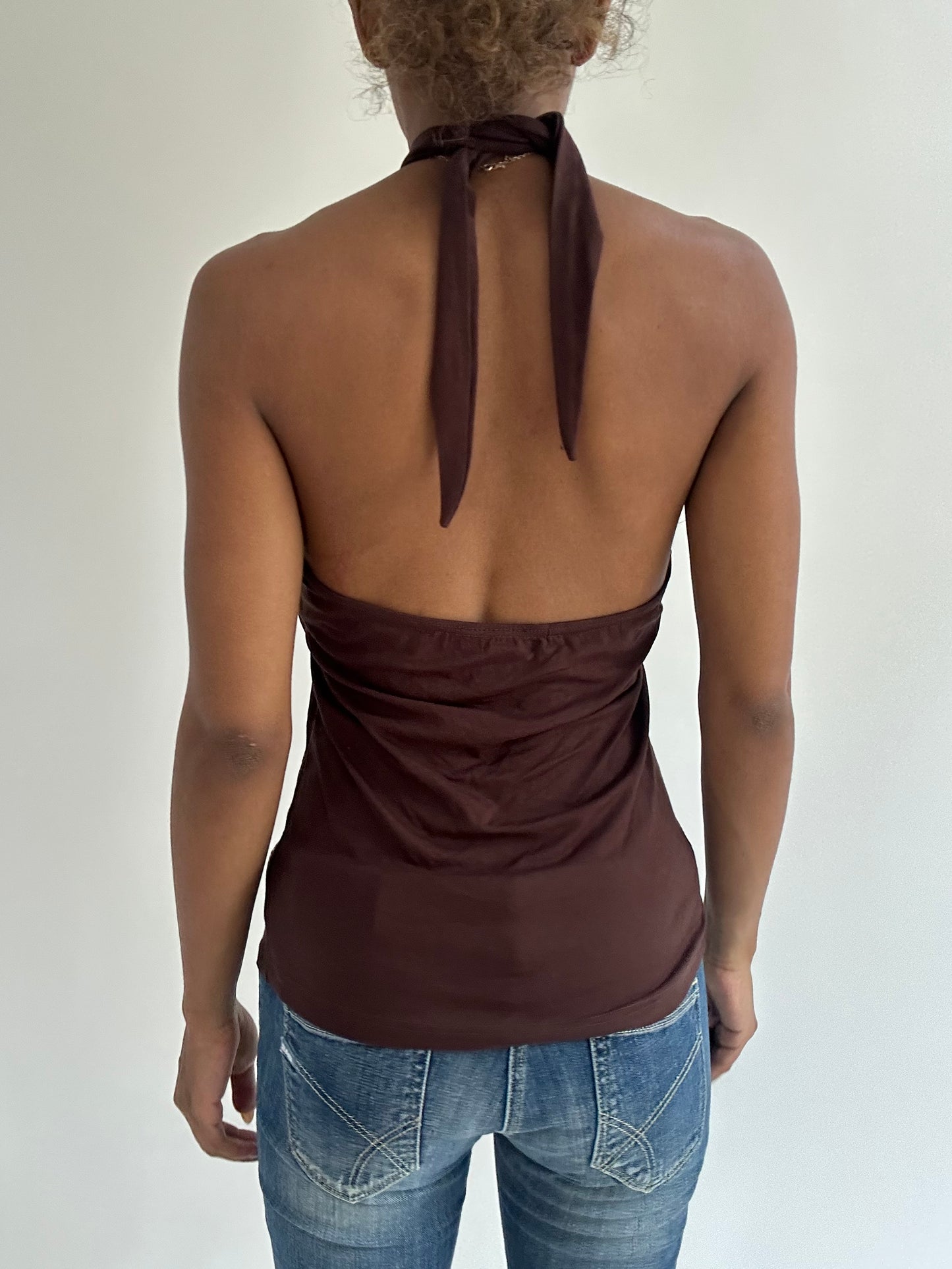 BEST PICKS | small brown sequin halterneck top