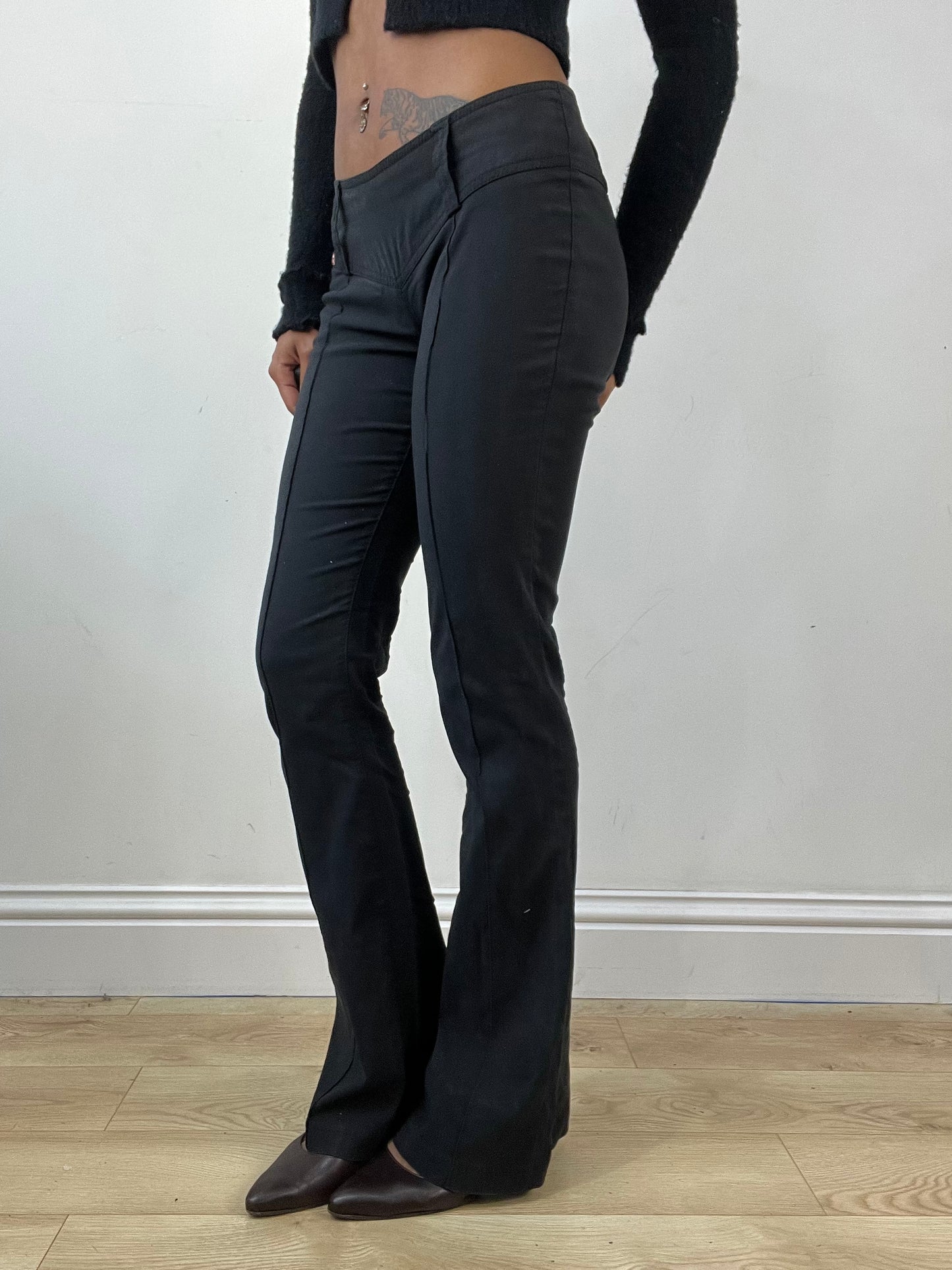 vintage edit thirty-four | small black miss sixty low waisted trousers