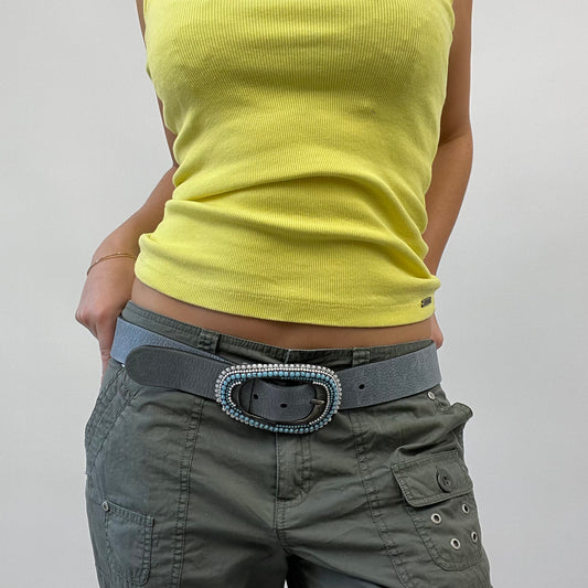 BEST PICKS | blue leather belt with beaded buckle detail