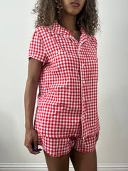 vintage edit: valentine’s day | Pequeno vermelho e branco gingham set