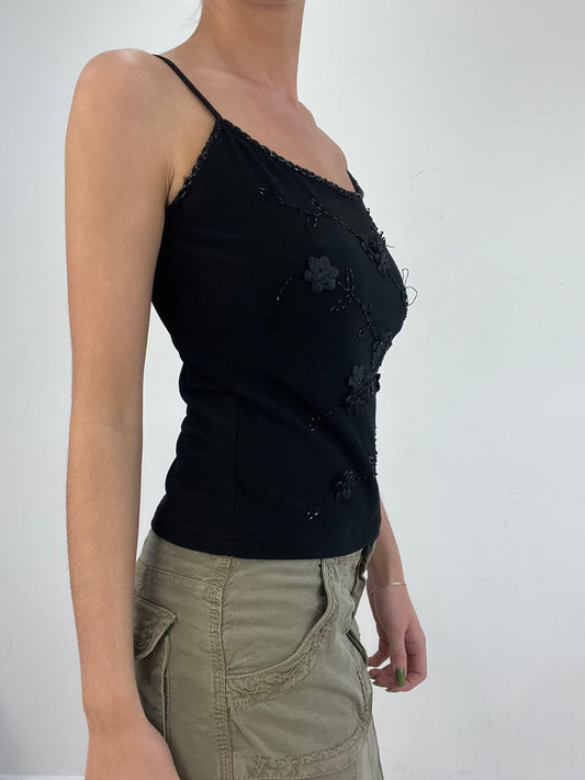 💻💚 vintage edit nineteen | small black beaded cami top