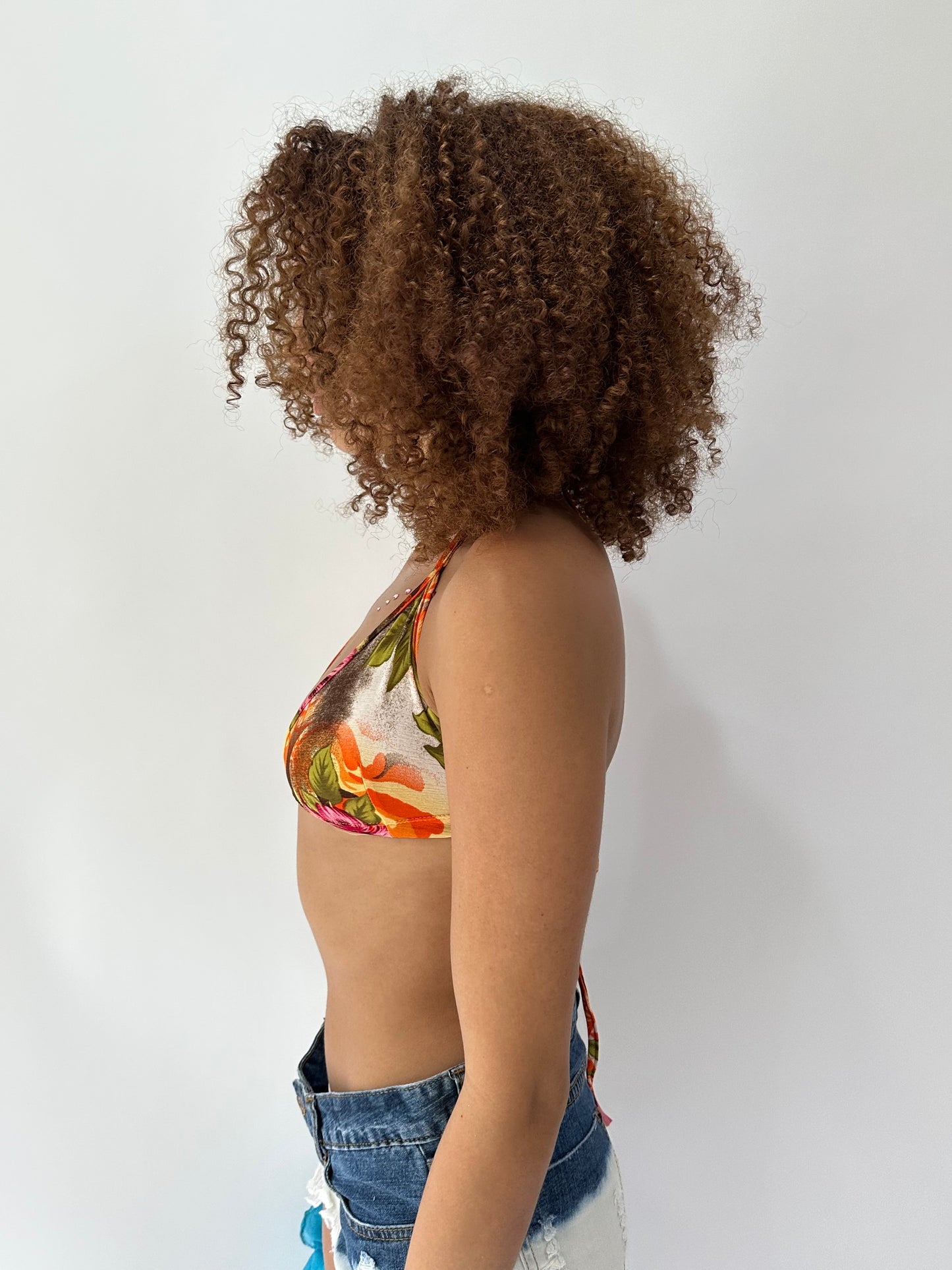 festival drop | small/medium floral patterned bikini top