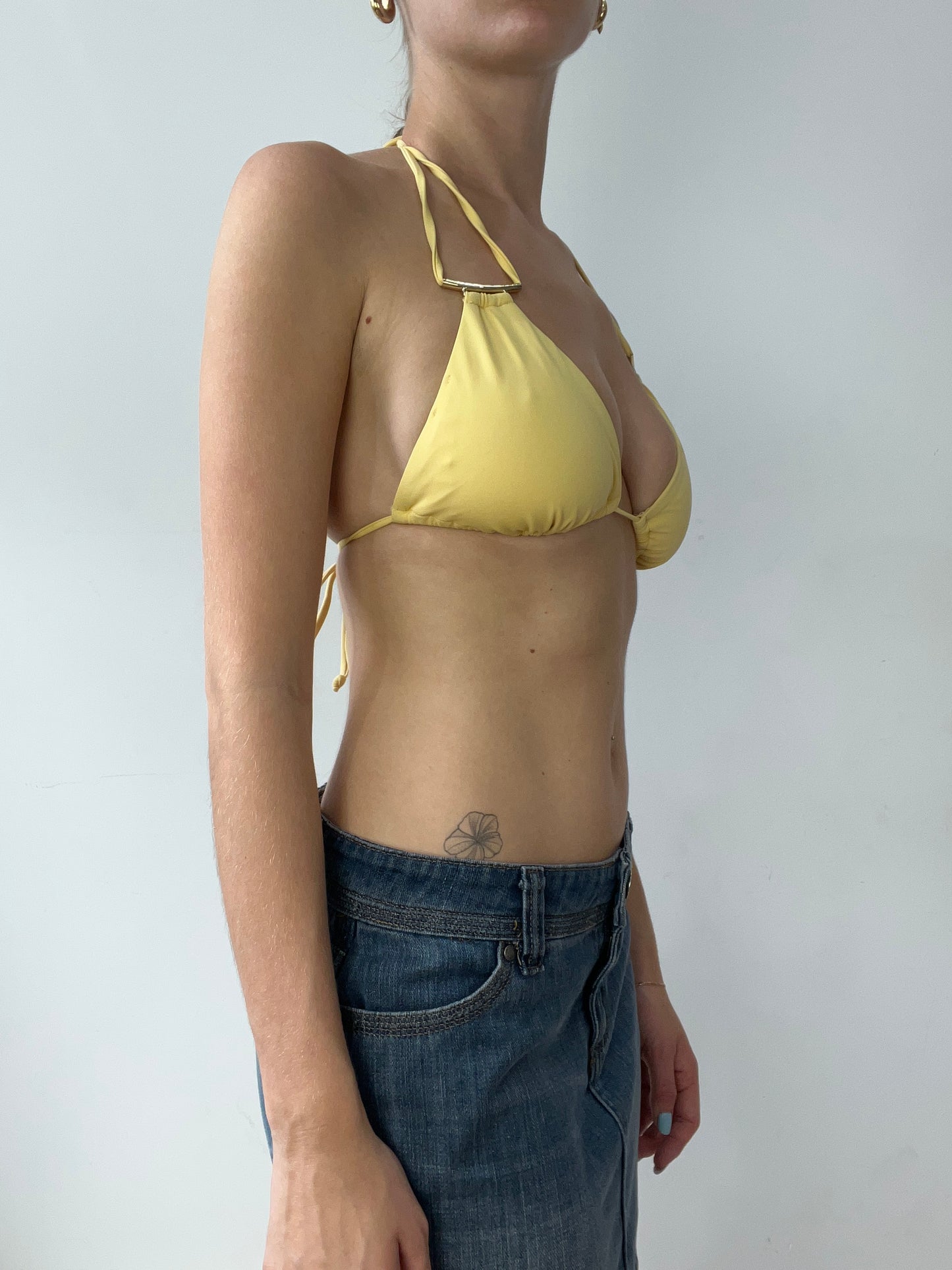 vintage edit thirty | medium yellow bikini set with double strap detail