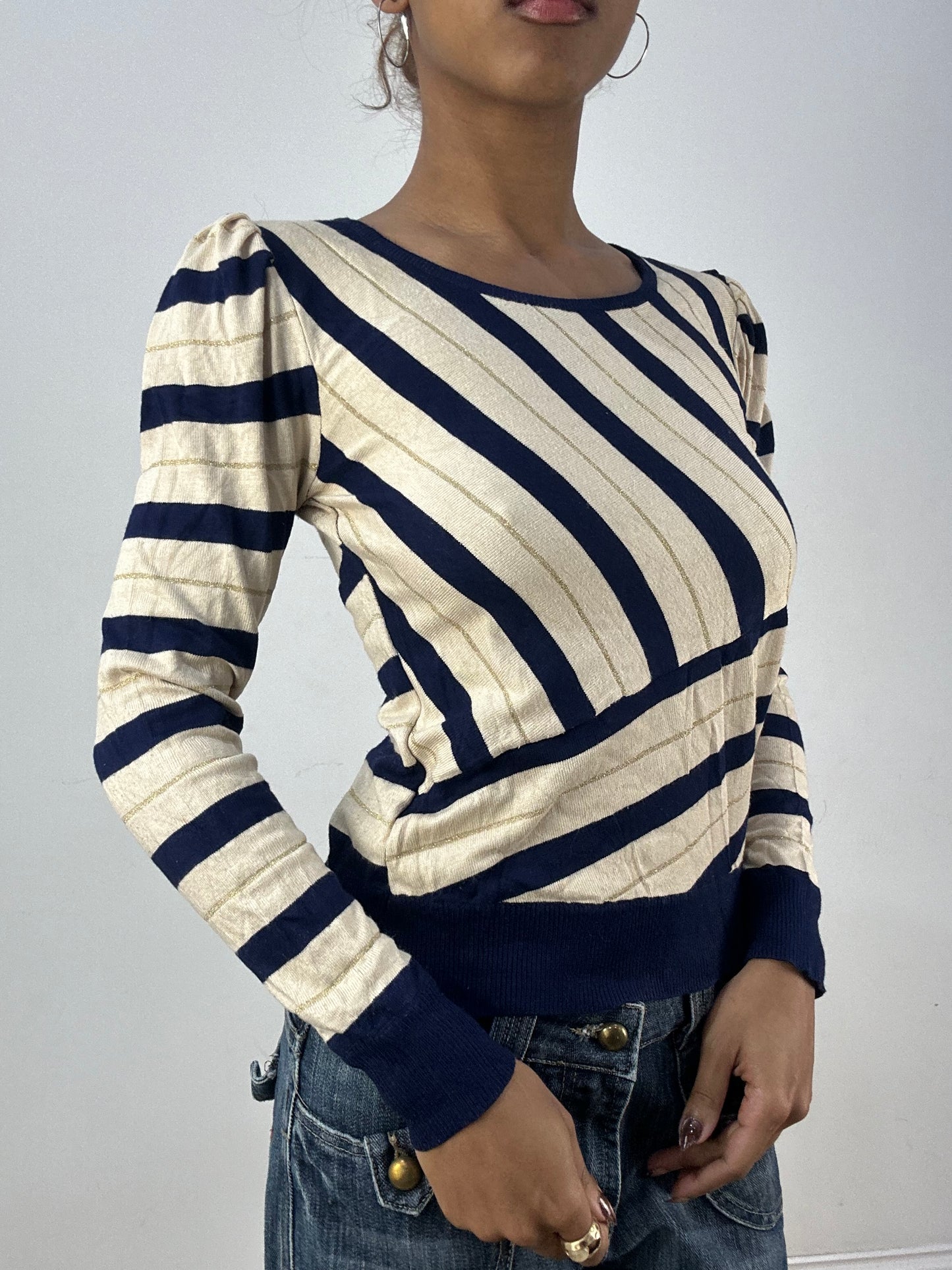 vintage edit thirty-six | small/medium white and cream jumper