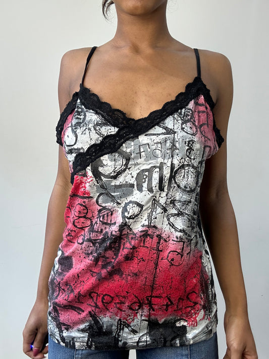 BEST PICKS | large pink and black graphic cami top
