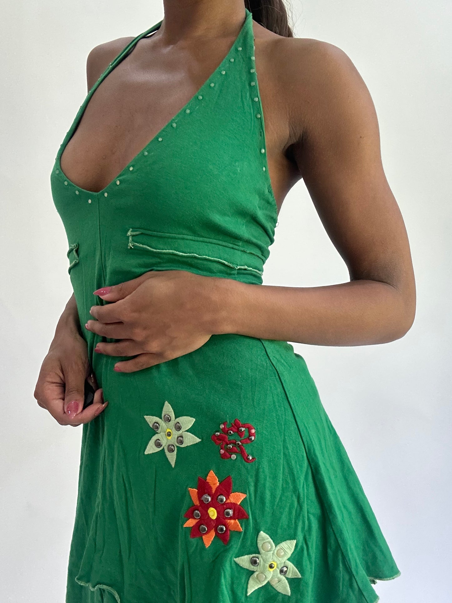 colourmaxxing drop | small green halterneck top